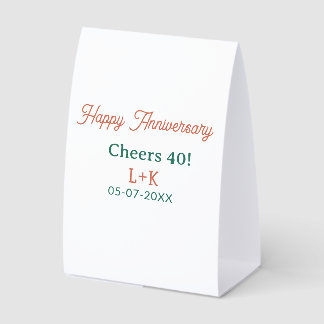 Plaque De Table Cheers 40 joyeux anniversaire orange vert nom date