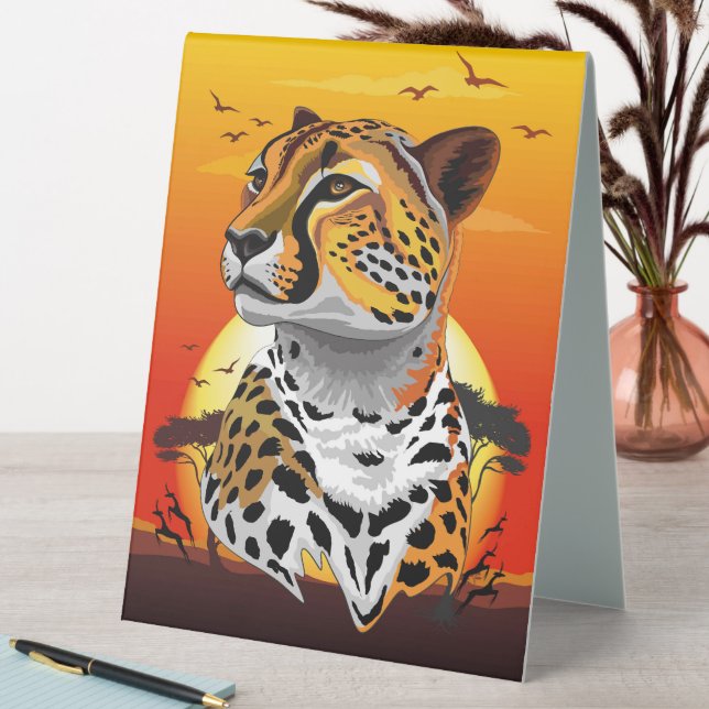 Plaque De Table Cheetah African Feline Wild Animal (En SItu (Tableau))