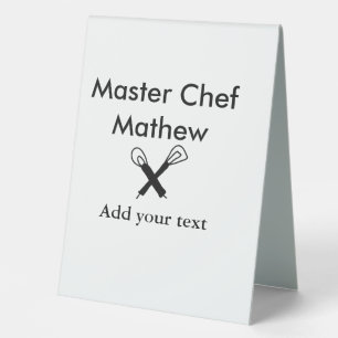 Plaque De Table Chef cuisinier cuisinier cuisinier ajouter nom de 