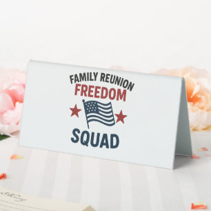 Plaque De Table Chemise de réunion de famille Freedom Squad – USA