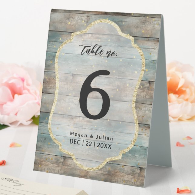 Plaque De Table Chic bois de Shabby Pastel (In SItu (Mariage))