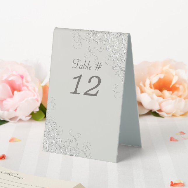Plaque De Table Chic Ivory et White Classic Mariage Numéro de tabl (In SItu (Mariage))