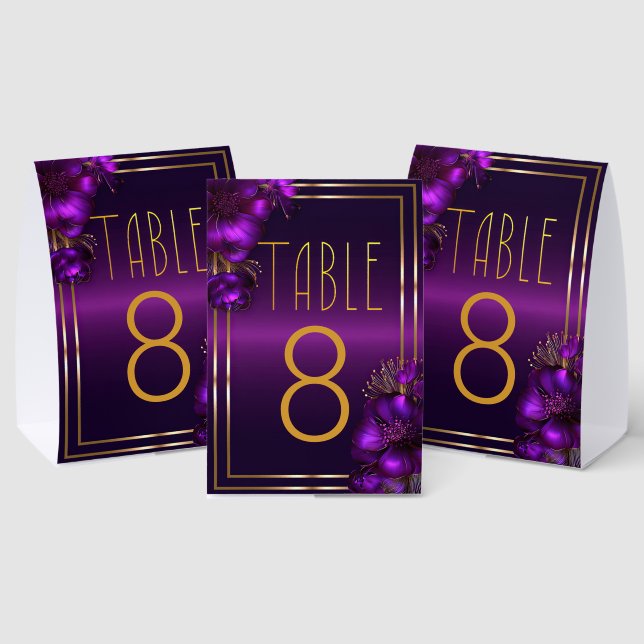 Plaque De Table Chics Violettes Lumineuses Numéro de Table Mariage (Insitu (multi))