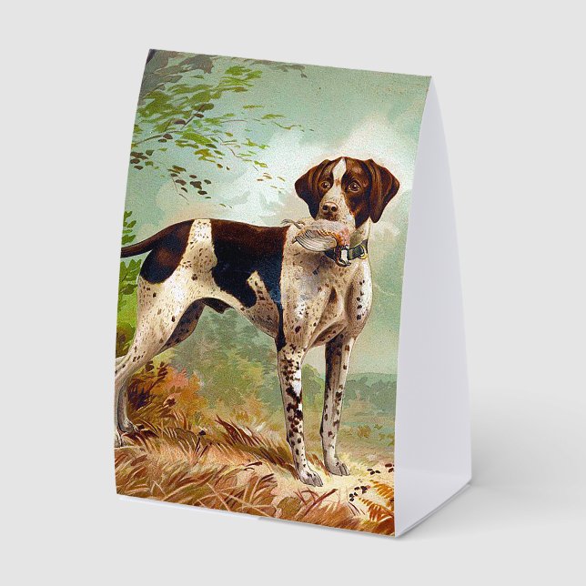 Plaque De Table Chien de chasse avec oiseau dans la bouche (Recto)