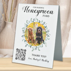 Plaque De Table Chien Photo Animaux de compagnie Mariage QR Code L