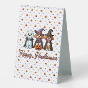 Plaque De Table Chiens mignons comme fantôme, sorcière et vampire