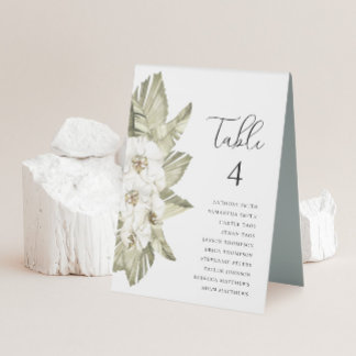 Plaque De Table Chiffres du Mariage blanc orchidée