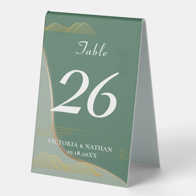 Plaque De Table Chinoiserie Abstrait Cloud Motif Gold Line (Recto)