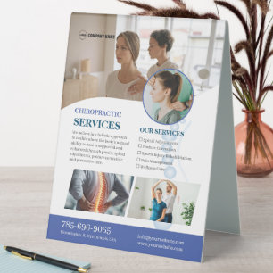 Plaque De Table Chiropracteur Services Table modifiable Panneau de
