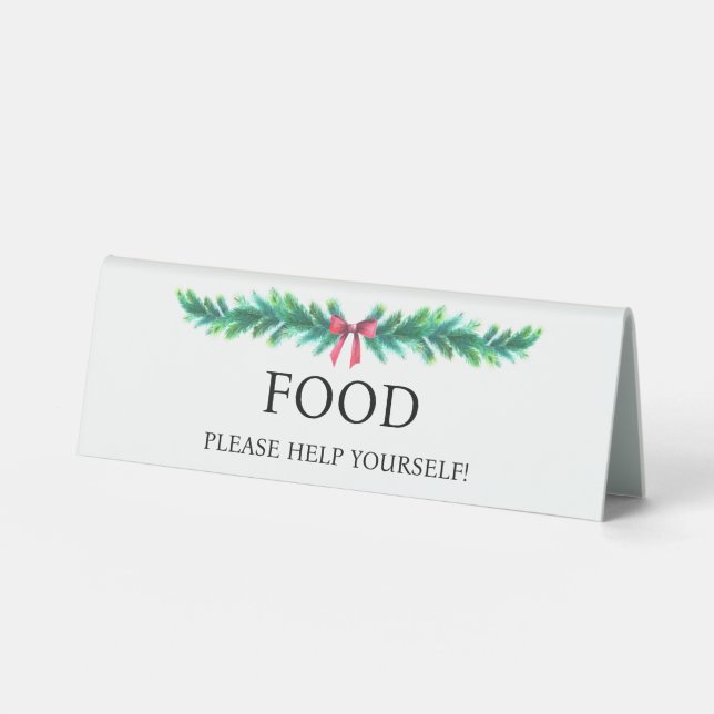 Plaque De Table Christmas Branch Food Sign Baby Shower Table tent (Recto)