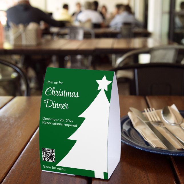 Plaque De Table Christmas Dinner Christmas Tree Green Restaurant (Insitu (restaurant))