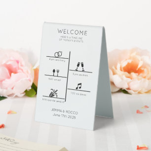 Plaque De Table Chronologie Mariage moderne