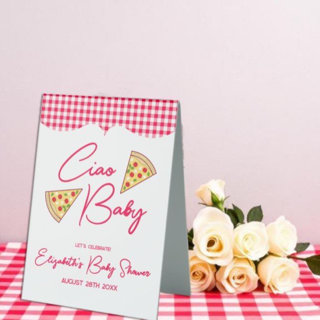 Plaque De Table Ciao Baby Fête de Naissance Italienne (Créateur téléchargé)