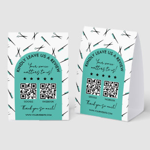 Plaque De Table Ciseaux Peigne Turquoise Salon de Coiffure Laissez