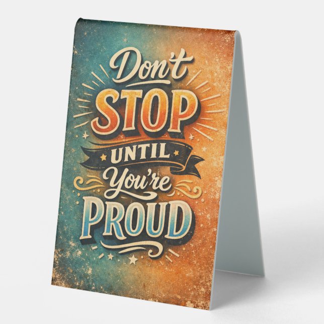 Plaque De Table Citation motivante sur table (Recto)