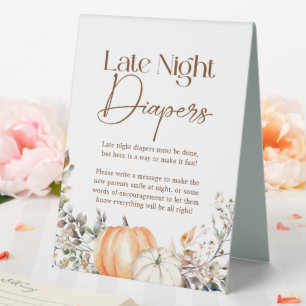 Plaque De Table Citrouille Automne Baby shower d'automne Late Nigh