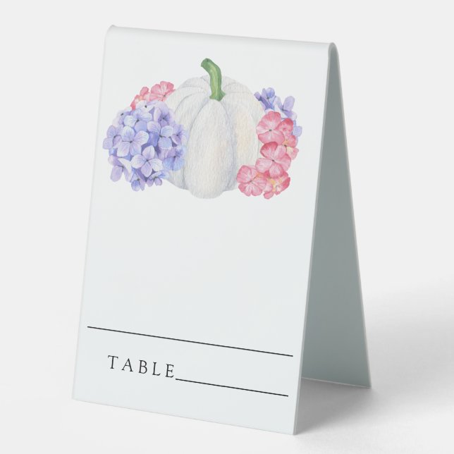 Plaque De Table Citrouille blanc - Cartes mariages (Recto)