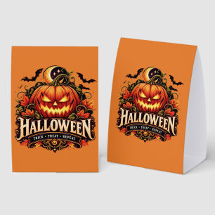 Plaque De Table Citrouille d'Halloween gothique Jack O Lantern