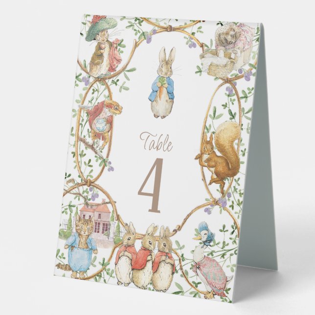 Plaque De Table Classic Pierre le Baby shower lapin (Recto)