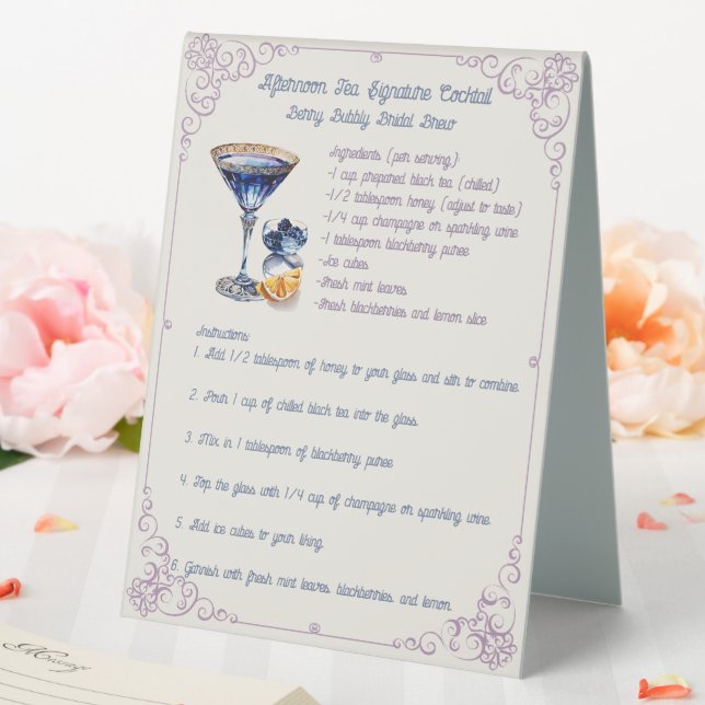 Plaque De Table Cocktail Signature de la Crème : Boisson de mariag (In SItu (Mariage))