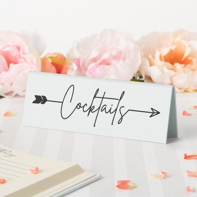 Plaque De Table Cocktails Mariage Flèche droite Table Tente Signal (In SItu (Mariage))