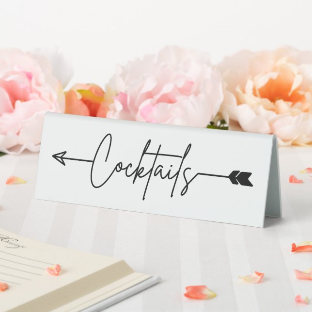 Plaque De Table Cocktails Mariage Flèche gauche Table Tente Signal (In SItu (Mariage))