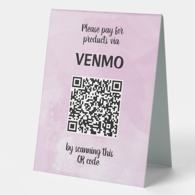 Plaque De Table Code QR à deux côtés personnalisable Aquarelle (Recto)