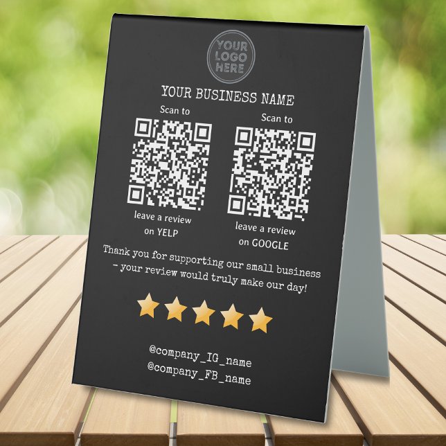 Plaque De Table Code QR avis sur les petites entreprises GOOGLE et (Créateur téléchargé)