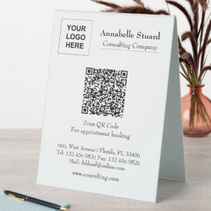 Plaque De Table Code QR Carnet de rendez-vous Société professionne