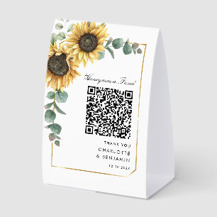 Plaque De Table Code QR de la caisse de lune de miel florale de to