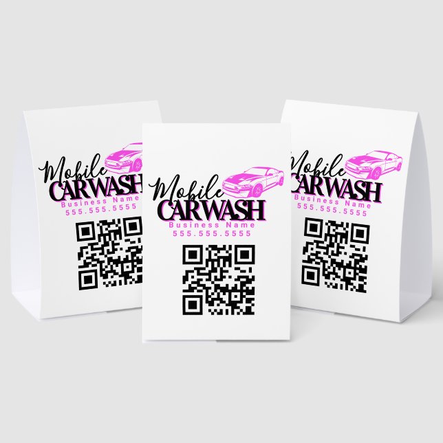 Plaque De Table Code QR de l'entreprise de lavage de voiture mobil (Insitu (multi))