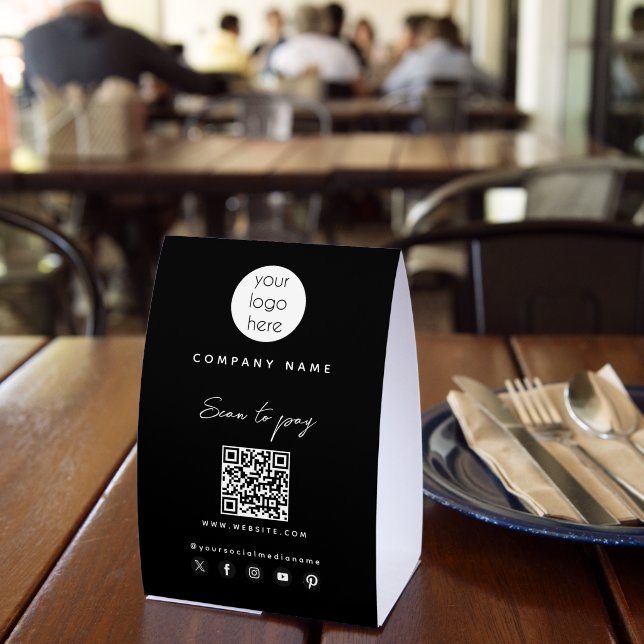Plaque De Table Code QR de paiement par scan Logo d'entreprise Rés (Insitu (restaurant))