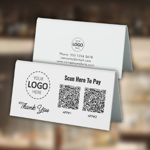 Plaque De Table Code QR de paiement sans contact personnalisé