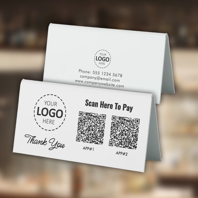 Plaque De Table Code QR de paiement sans contact personnalisé (Créateur téléchargé)