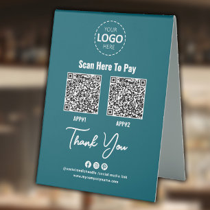 Plaque De Table Code QR de paiement sans contact personnalisé Turq
