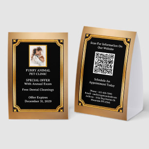 Plaque De Table Code QR de promotion de photo d'entreprise personn