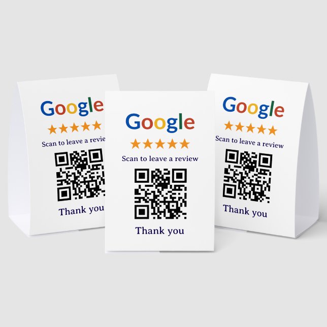 Plaque De Table Code QR de révision Google pour entreprise profess (Insitu (multi))