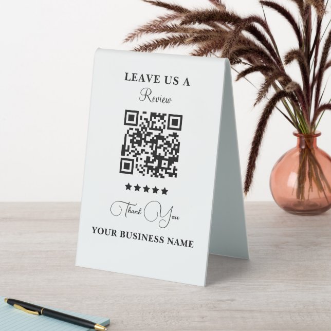 Plaque De Table Code QR d'entreprise personnalisé Laissez un avis (En SItu (Tableau))