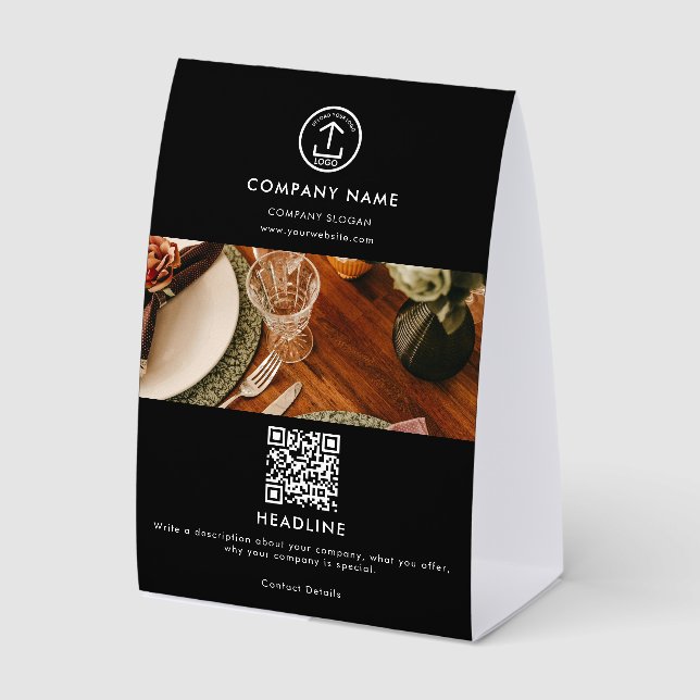 Plaque De Table Code QR du logo de l'entreprise de marketing promo (Recto)