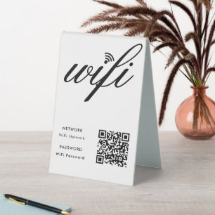 Plaque De Table Code QR du réseau Wifi de marque personnalisée Bla