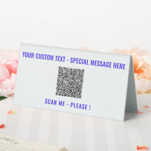 Plaque De Table Code QR et tableau de texte signent vos couleurs e