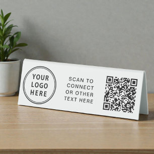 Plaque De Table Code QR Logo Moderne
