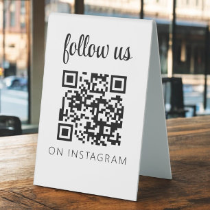 Plaque De Table Code QR minimaliste Suivez-nous sur Instagram