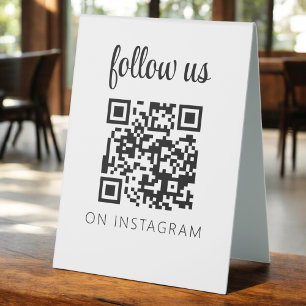 Plaque De Table Code QR minimaliste Suivez-nous sur Instagram