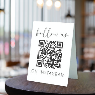 Plaque De Table Code QR minimaliste Suivez-nous sur Instagram