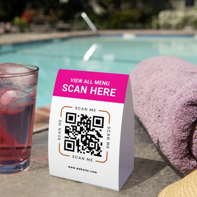 Plaque De Table Code QR moderne | Menu numérique (InVersositu (sur table))