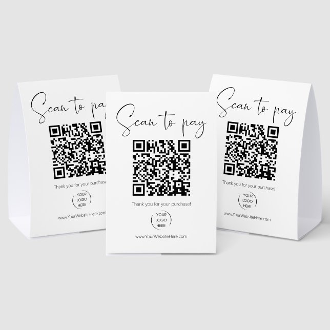 Plaque De Table Code QR moderne Scannez pour payer Venmo + Scannez (Insitu (multi))
