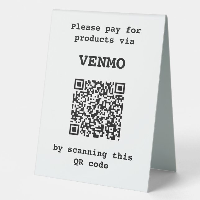 Plaque De Table Code QR personnalisé à deux côtés (Recto)