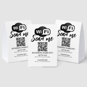 Plaque De Table Code QR personnalisé de mot de passe et de réseau