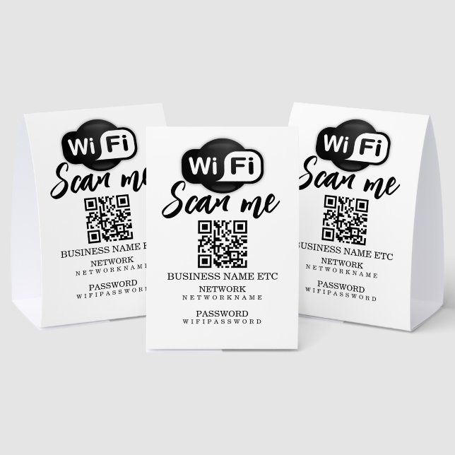 Plaque De Table Code QR personnalisé de mot de passe et de réseau  (Insitu (multi))